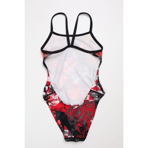 TYR size 28 red/black geometric print diamondback performance racing swimsuit - Picture 4 of 4